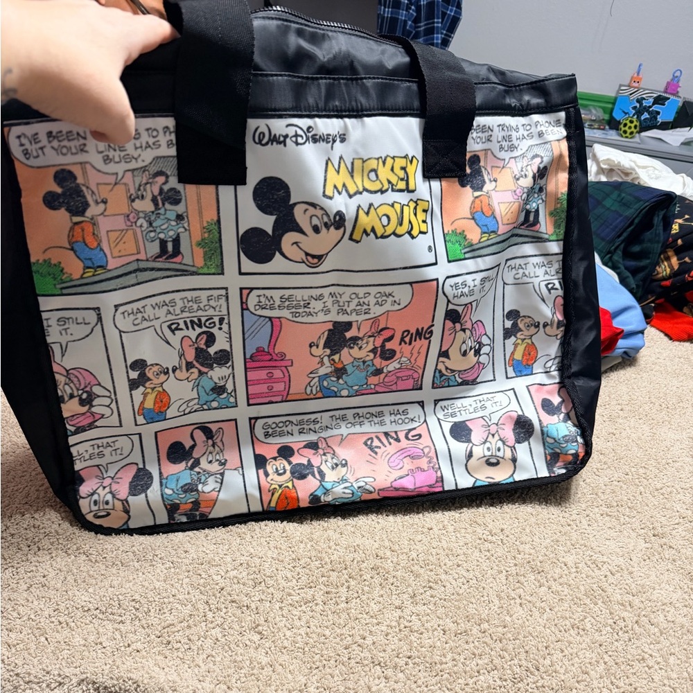 Disney Mickey Mouse Comic Strip Tote - Black and White